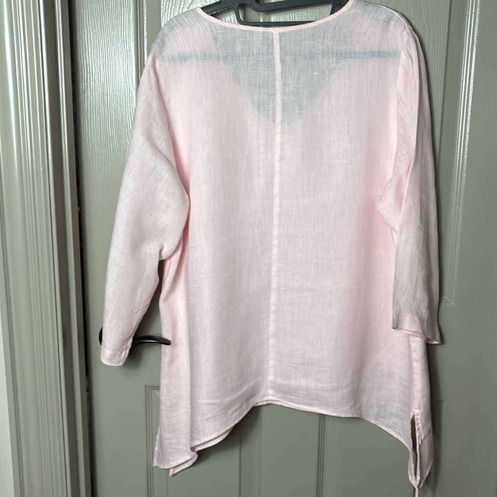 La Fixsun pale pink linen tunic EUC - Picture 5 of 10